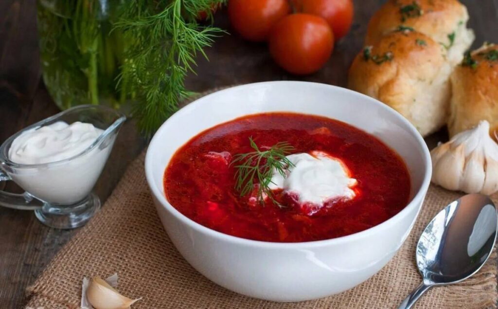 Authentic Ukrainian borscht